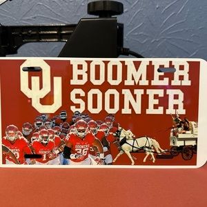 OU, Oklahoma university, graphic, novelty license plate